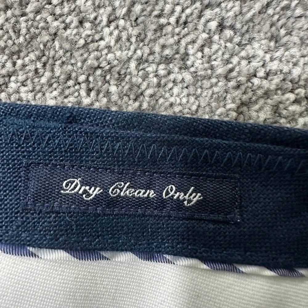 LL Bean Signature Kennebunk 100% Linen Pants Mens 38x34 Navy Blue Coastal Summer